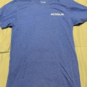 Rogue Blue Heather Crew Neck T-Shirt with White Logo